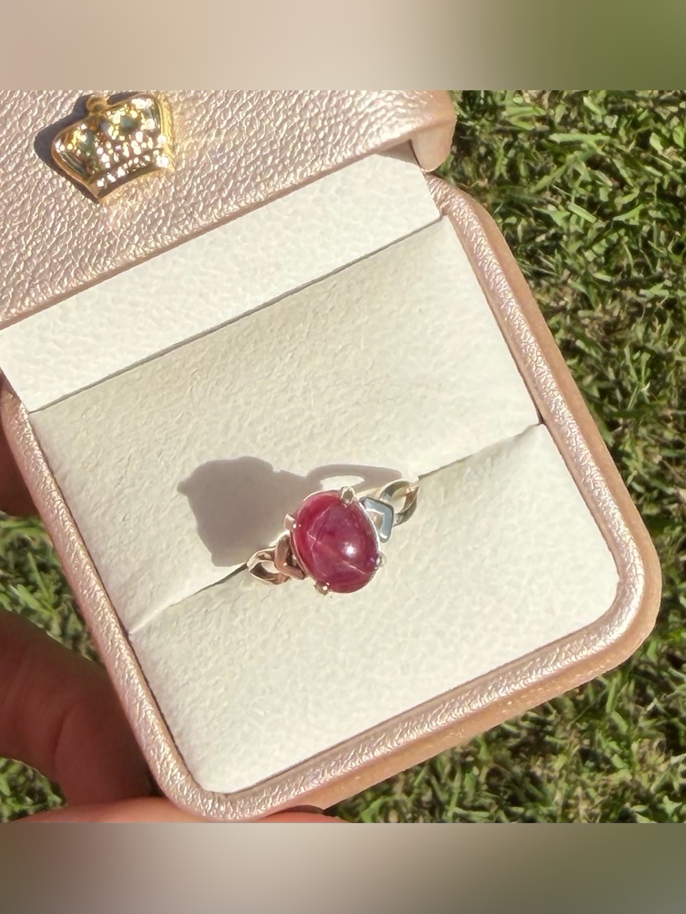 Stunning Natural 3.62CT Star Ruby Sapphire 925 Sterling Silver Ring Size 5.5